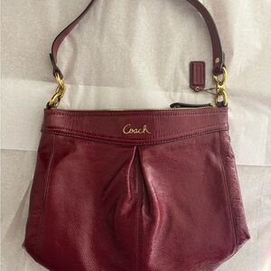 Coach Glossy Red Patent Leather Shoulder Bag